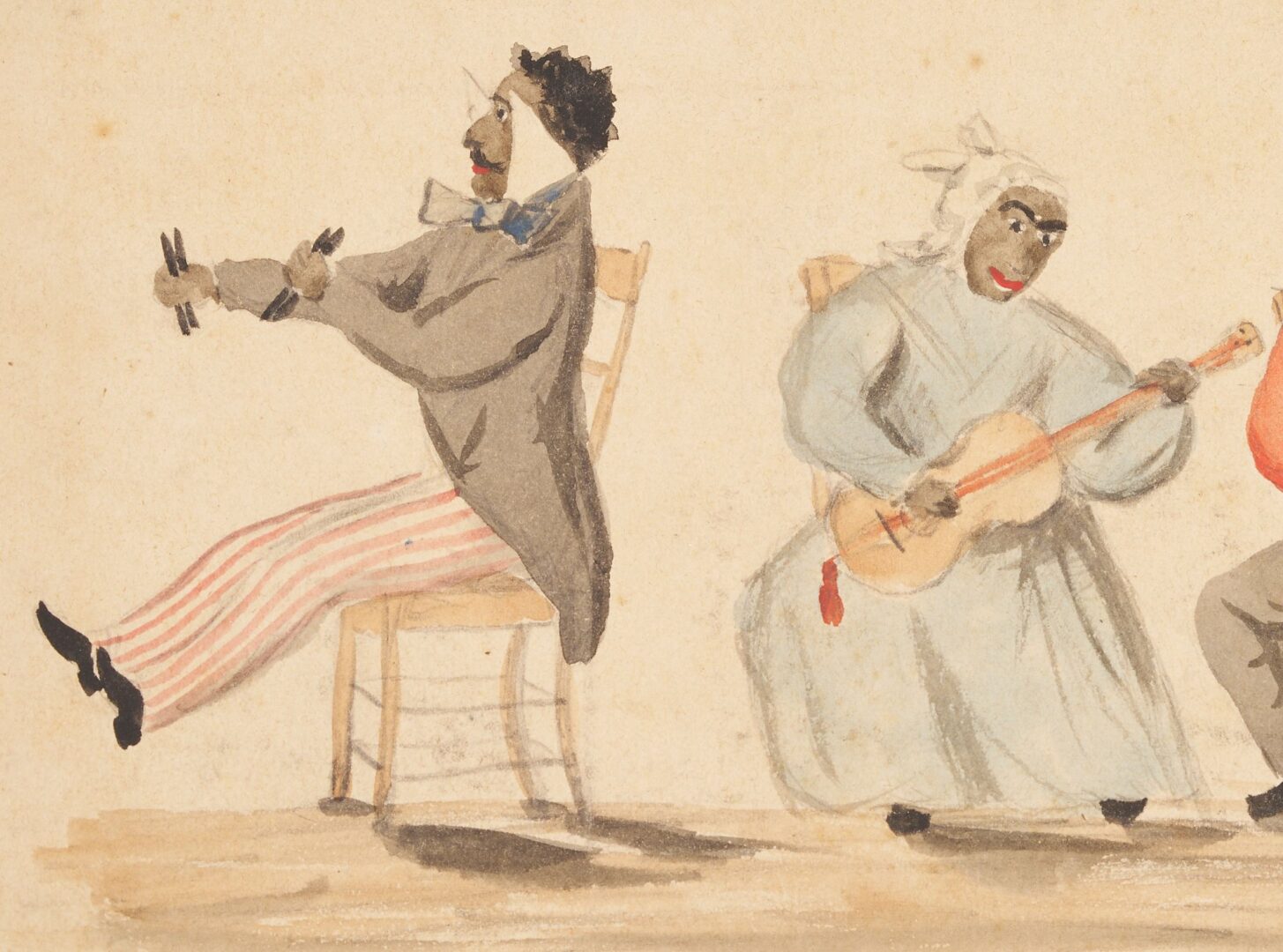 Lot 164: William Aiken Walker W/C, Black Musicians, 1864