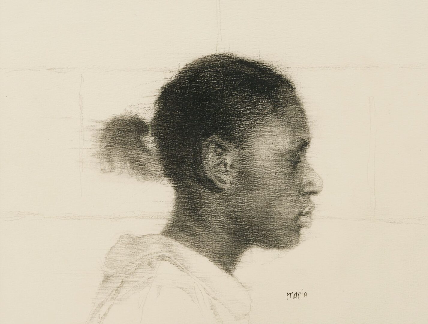 Lot 167: Mario Robinson Pastel & Study, Portrait of Girl in Profile