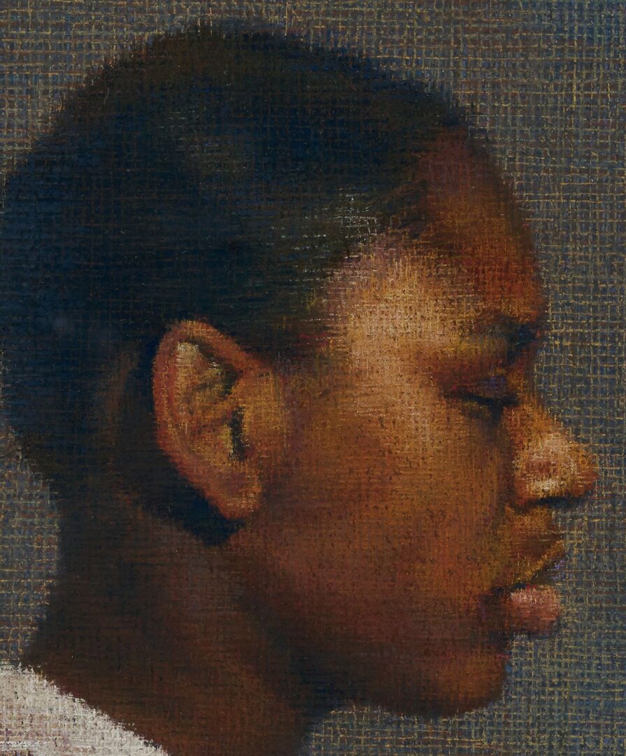 Lot 167: Mario Robinson Pastel & Study, Portrait of Girl in Profile