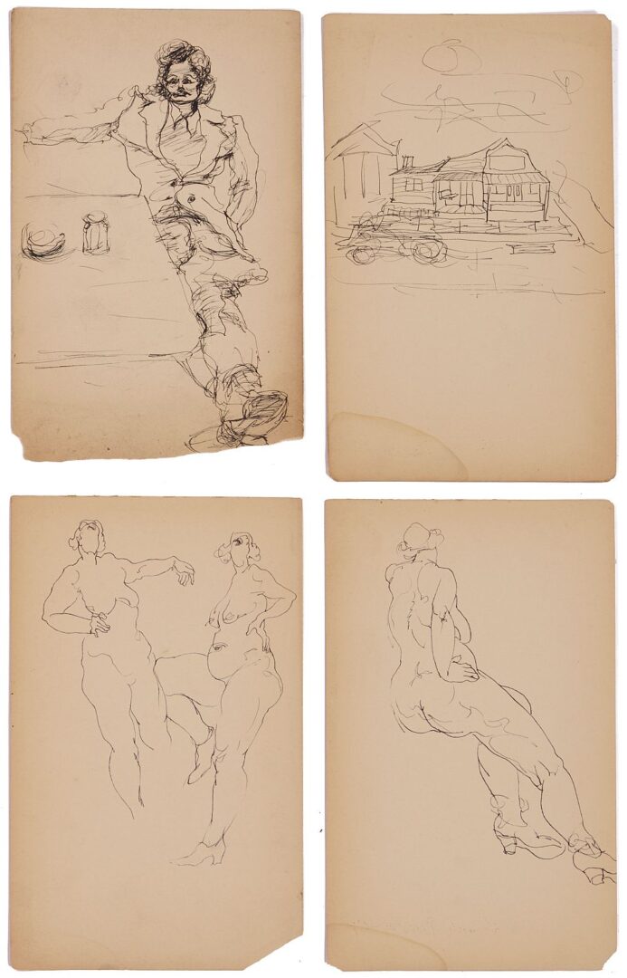 Lot 170: Joseph Delaney Sketchbook, 18 Signed Images