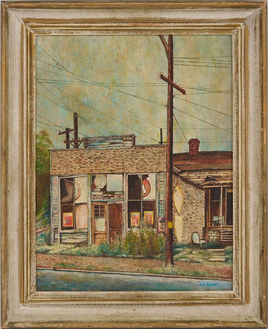 Lot 174: Bill Sawyer Double-Sided Oil Painting, The Green Shanty
