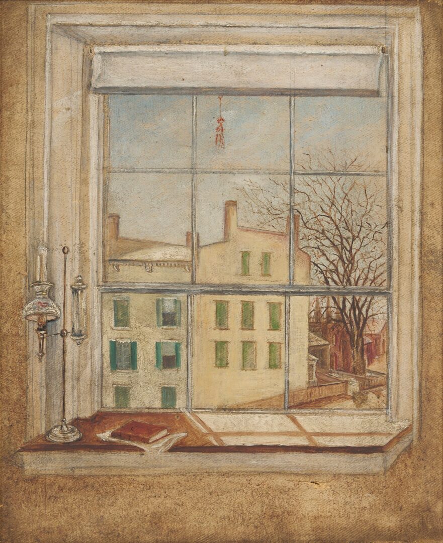 Lot 184: Southern Cityscape View of Federal House, Late 19th C.