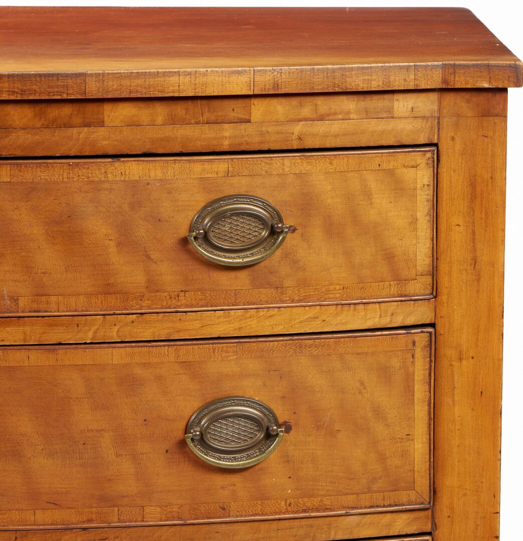 Lot 197: Southern Sheraton Cherry Bowfront Chest of Drawers