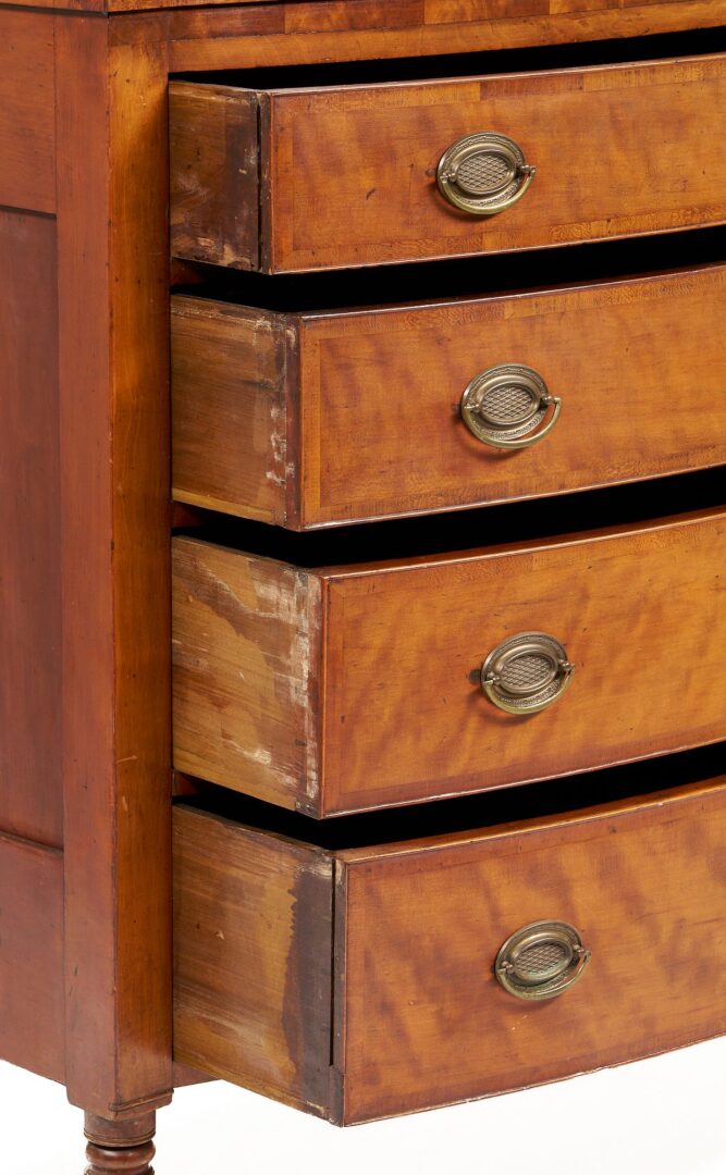 Lot 197: Southern Sheraton Cherry Bowfront Chest of Drawers