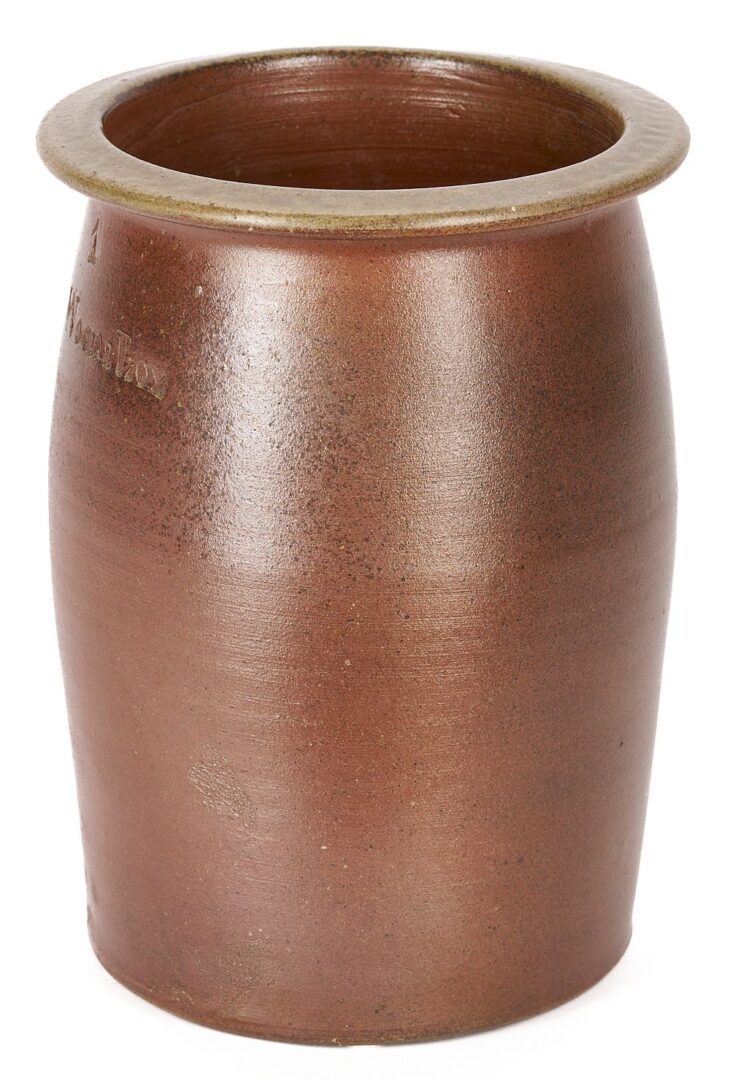 Lot 204: Piedmont NC Stoneware Jar, Wood & Loy