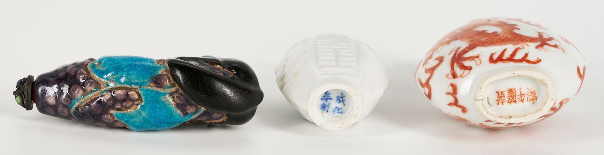Lot 20: 3 Chinese Ceramic Snuff Bottles incl. Figural