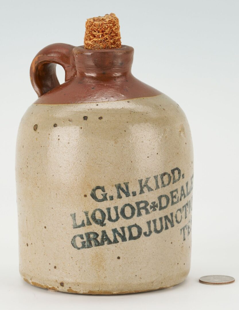 Lot 219: G.N. Kidd TN Advertising Whiskey Stoneware Jug