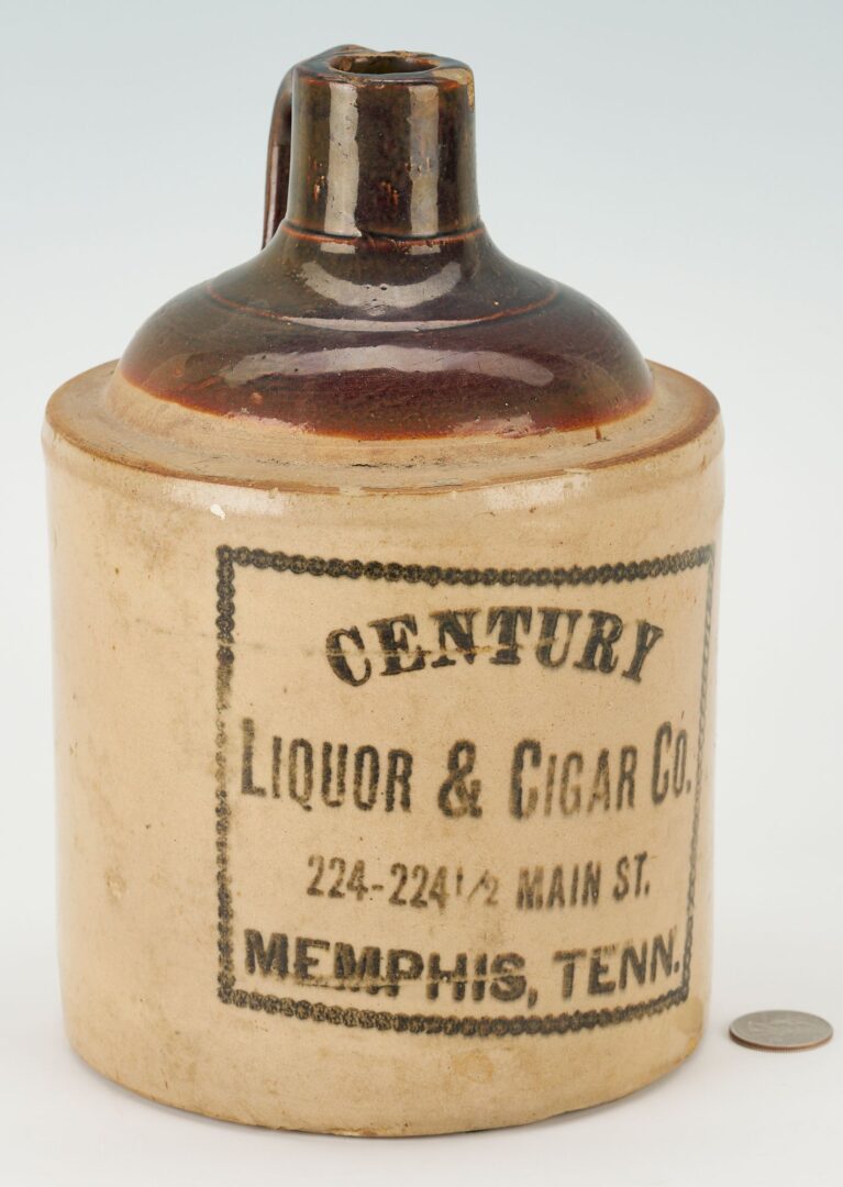 Lot 220: Memphis TN Advertising Whiskey Jug, Century Liquor & Cigar