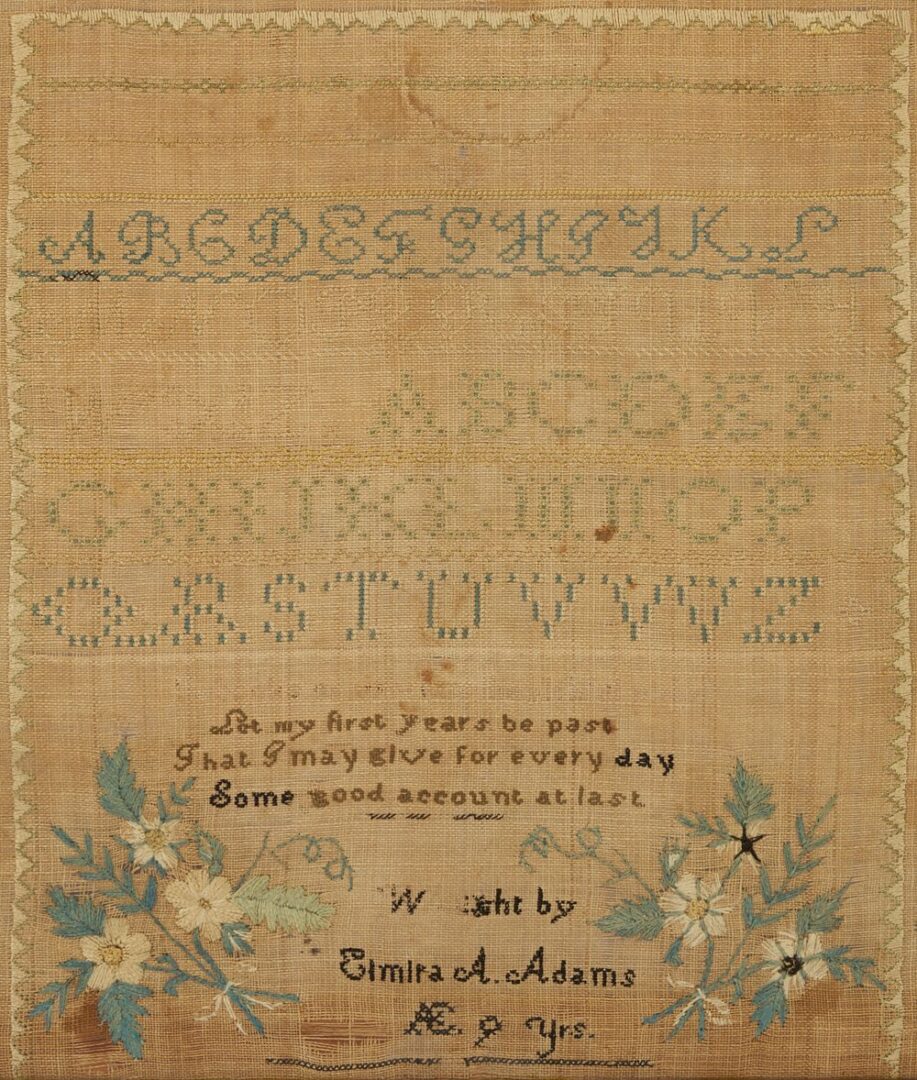 Lot 226: Kentucky Sampler, Elmira Adams c. 1840