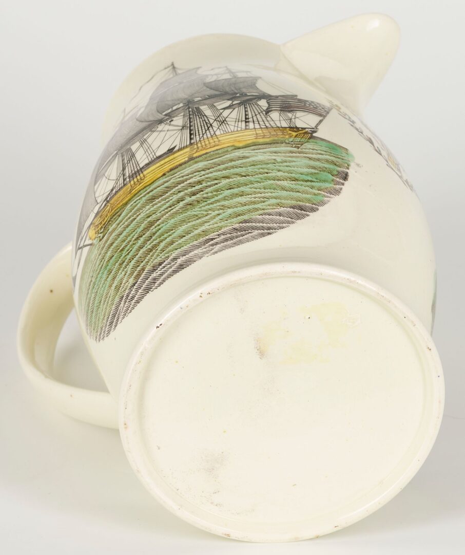 Lot 232: English Creamware Maritime Pitcher, Hope