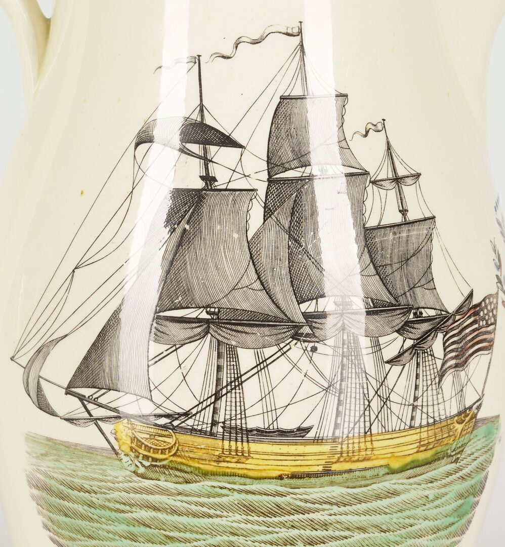 Lot 232: English Creamware Maritime Pitcher, Hope