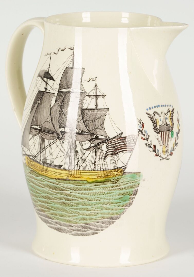 Lot 232: English Creamware Maritime Pitcher, Hope