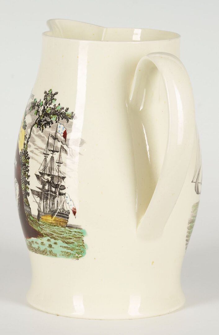 Lot 232: English Creamware Maritime Pitcher, Hope