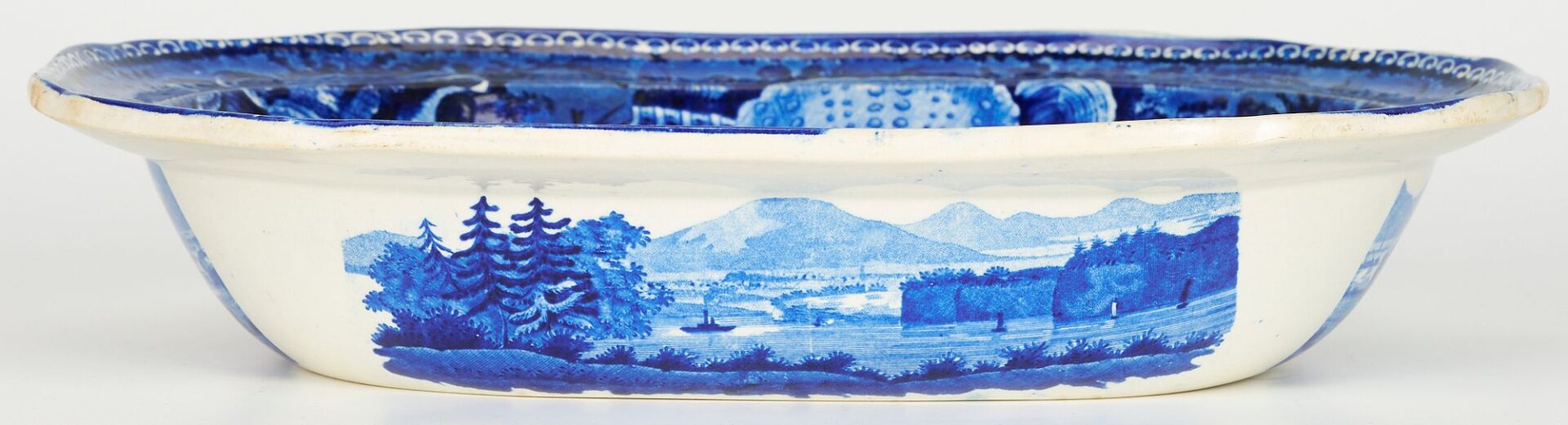 Lot 233: 2 Historical Blue Staffordshire Pcs., incl. Niagra Falls Scene