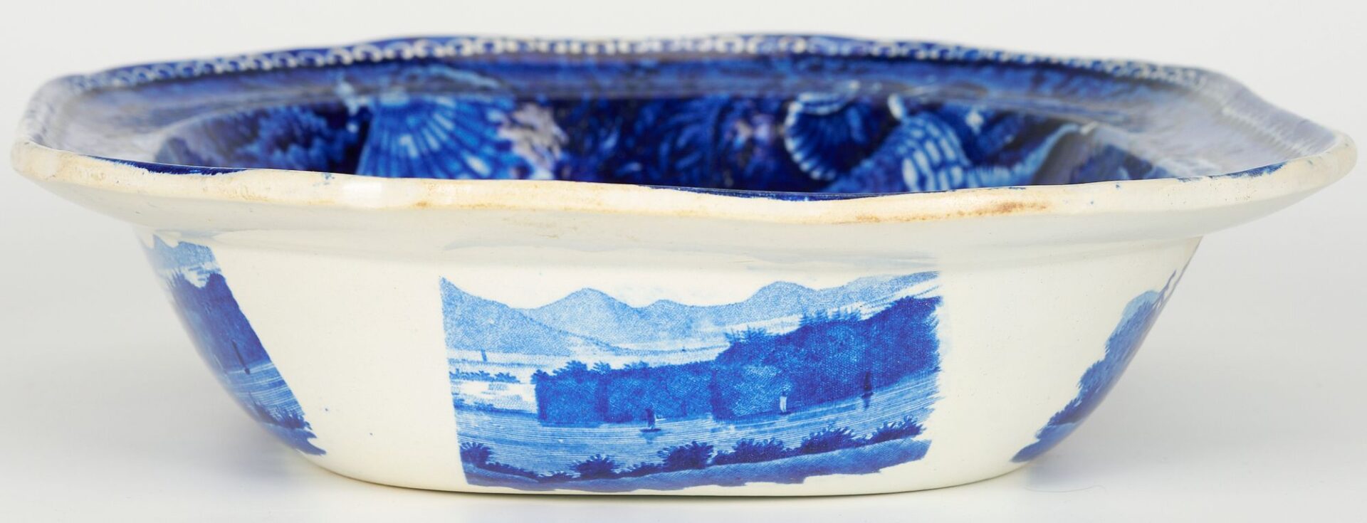 Lot 233: 2 Historical Blue Staffordshire Pcs., incl. Niagra Falls Scene