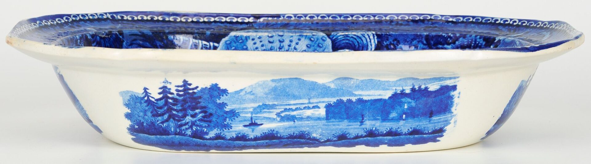 Lot 233: 2 Historical Blue Staffordshire Pcs., incl. Niagra Falls Scene