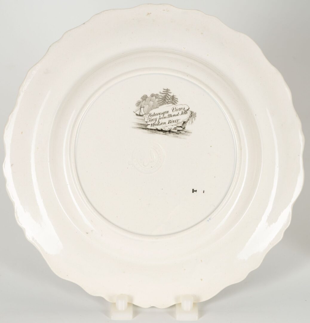 Lot 234: 2 Clews Historical Staffordshire Items, NY Scenes Platter & Plate