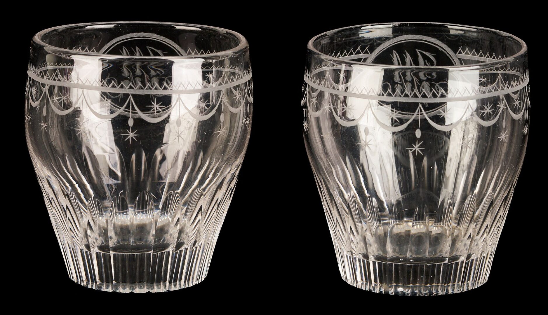 Lot 235: 4 Jacob Motte SC 18th c. Glass Tumblers