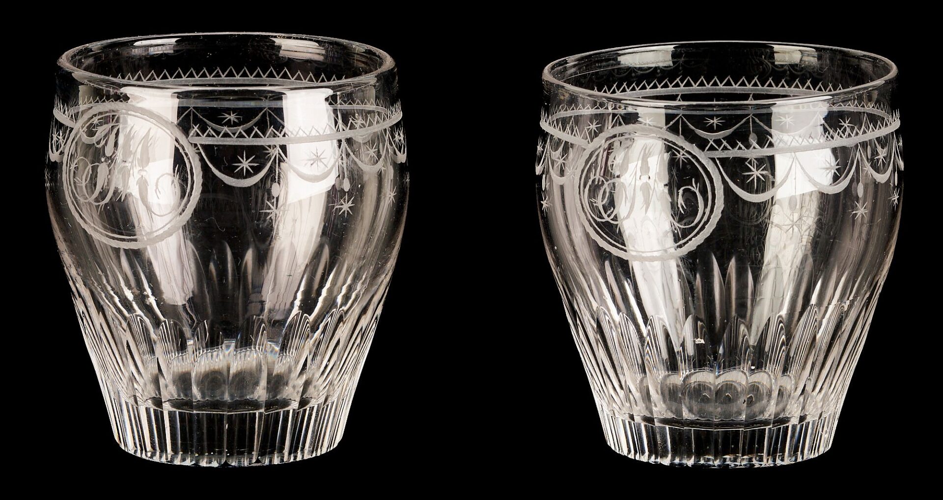 Lot 235: 4 Jacob Motte SC 18th c. Glass Tumblers