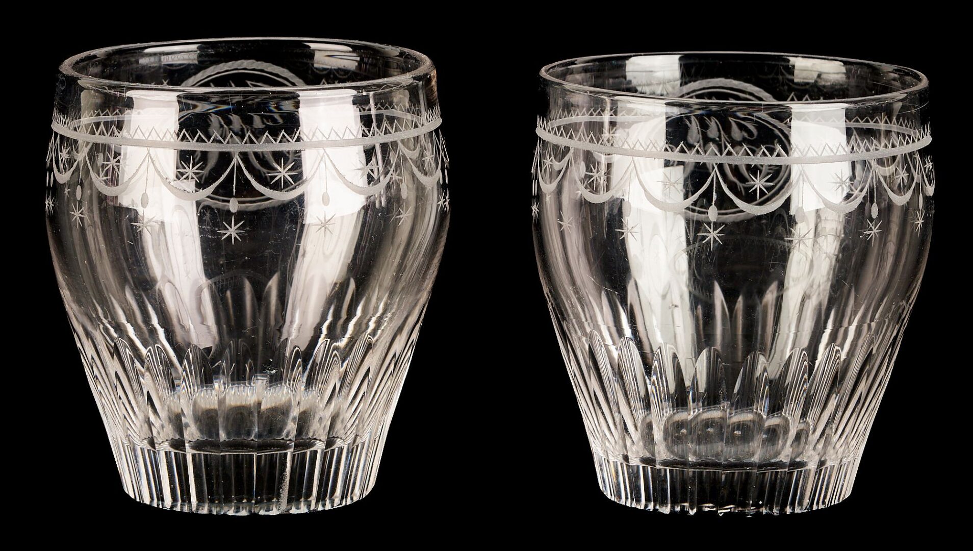 Lot 235: 4 Jacob Motte SC 18th c. Glass Tumblers