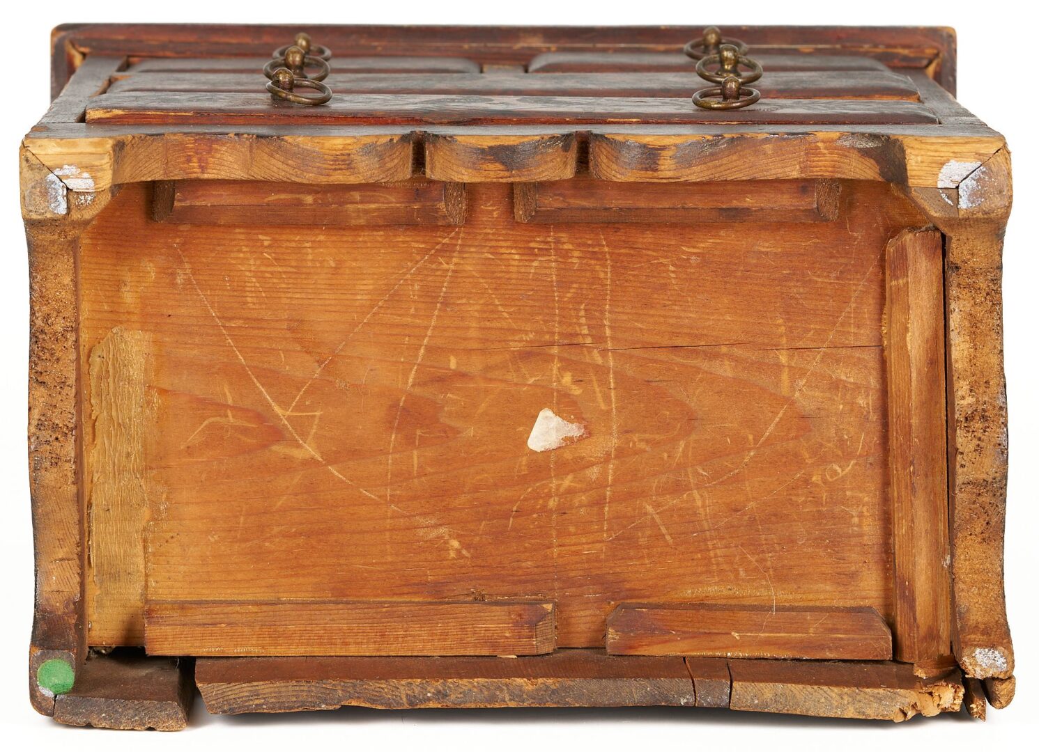 Lot 238: Miniature Painted Chest of Drawers, Bird and Foliate design