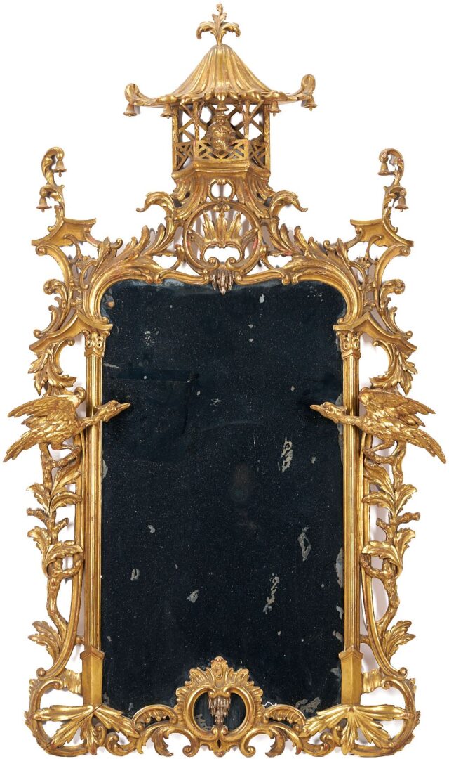 Lot 246: Chinese Chippendale Style Giltwood Mirror