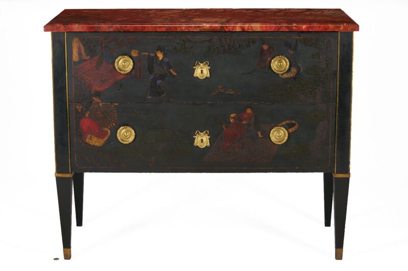 Lot 251: Louis XVI Style Chinoiserie Commode, Marcel Mathelin Workshop