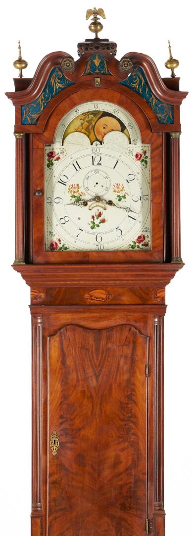 Lot 252: Geo. III Long Case Clock, Eglomise Panels, G. Monk