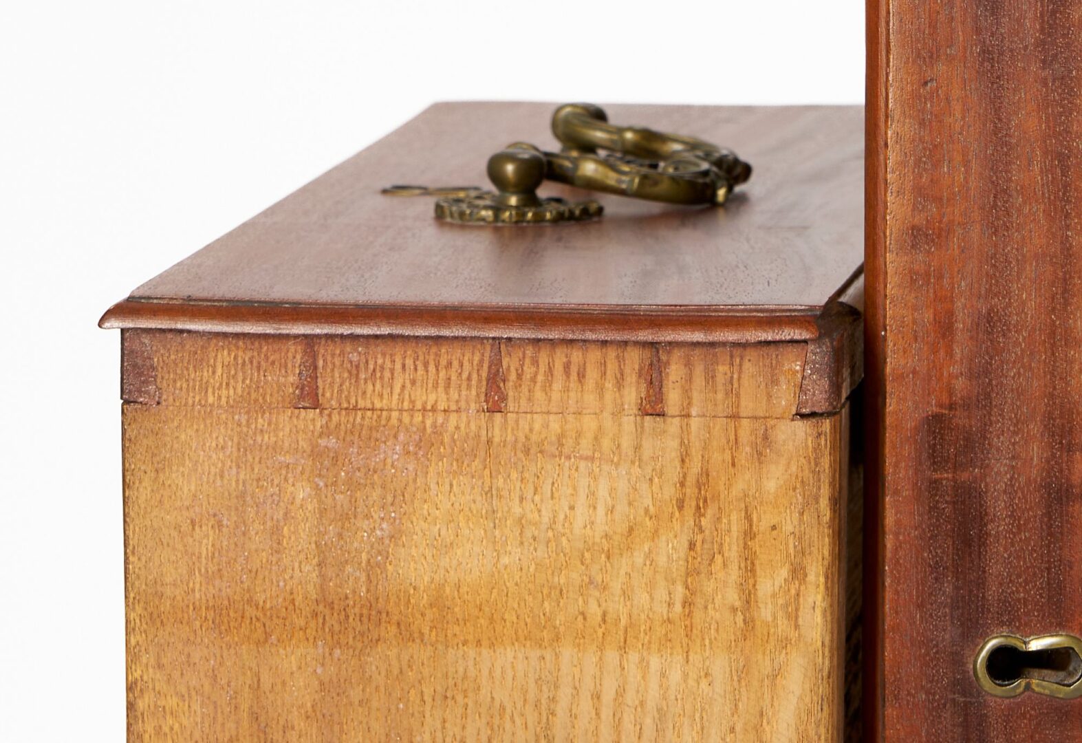 Lot 254: Diminutive English Mahogany Chest on Chest