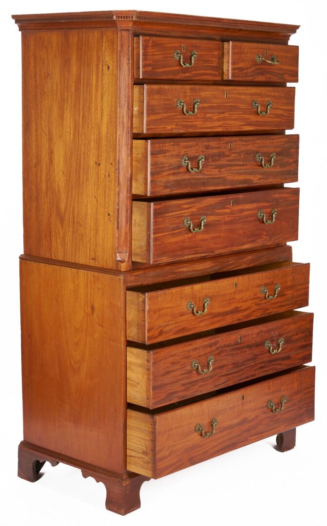 Lot 254: Diminutive English Mahogany Chest on Chest