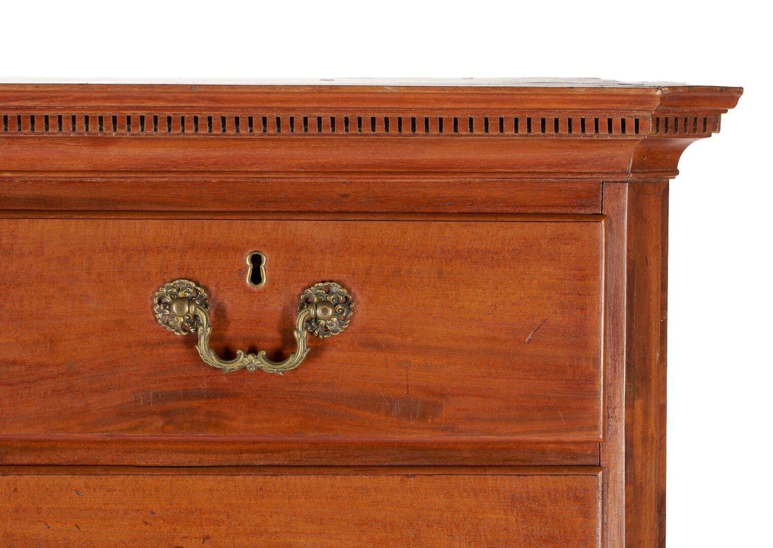 Lot 254: Diminutive English Mahogany Chest on Chest