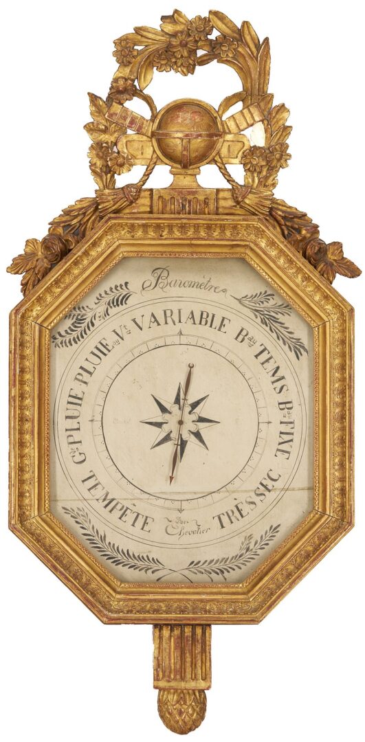 Lot 257: French Carved Giltwood Barometer