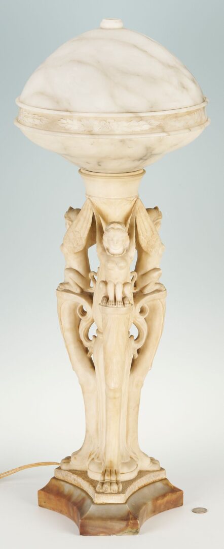 Lot 263: Alabaster Greek Sphinx Figural Lamp