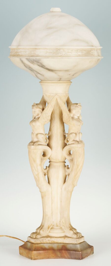 Lot 263: Alabaster Greek Sphinx Figural Lamp