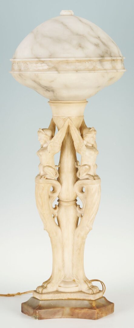 Lot 263: Alabaster Greek Sphinx Figural Lamp