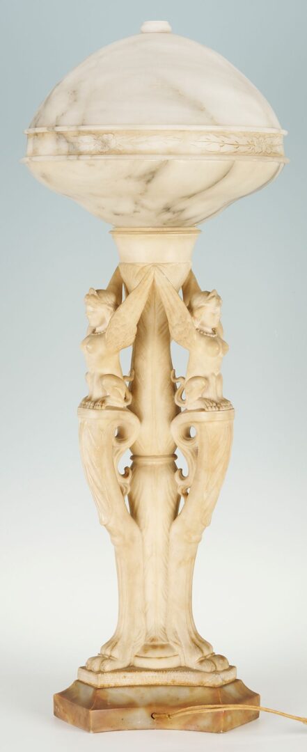 Lot 263: Alabaster Greek Sphinx Figural Lamp