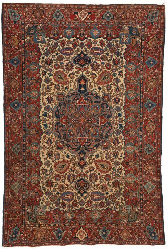 Lot 267: Antique Tabriz Persian Carpet, 6'Â 7" x 4'Â 4"
