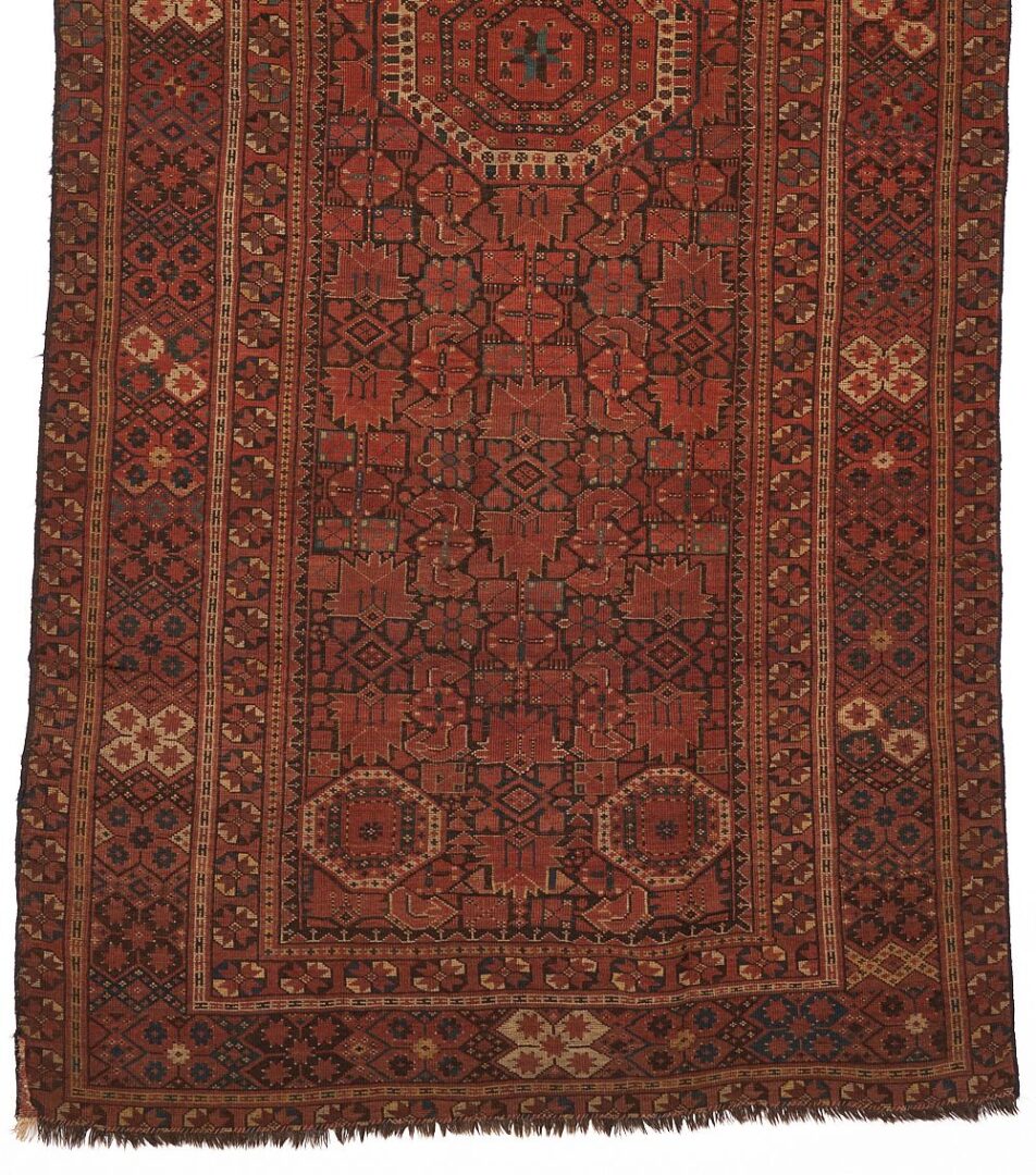 Lot 273: Antique Beshir Turkestan Main Carpet, 10'Â 10"Â x 4' 11