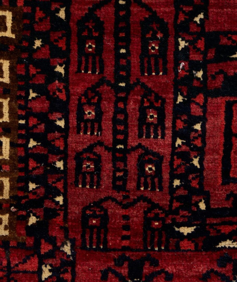 Lot 278: Antique Saryk Turkoman Ensi Prayer Rug, 6' x 5'
