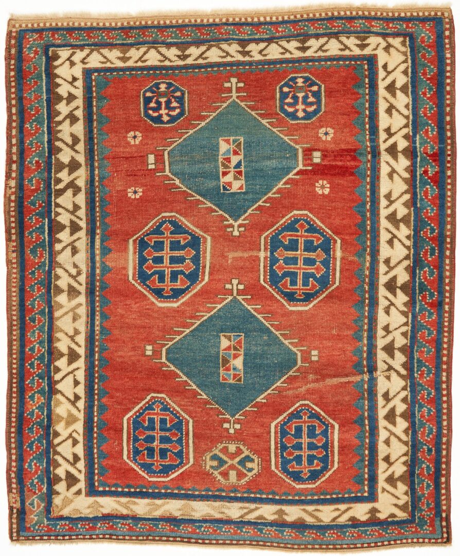 Lot 282: Antique Caucasian Kazak Rug, 4' 5" x 3' 9"