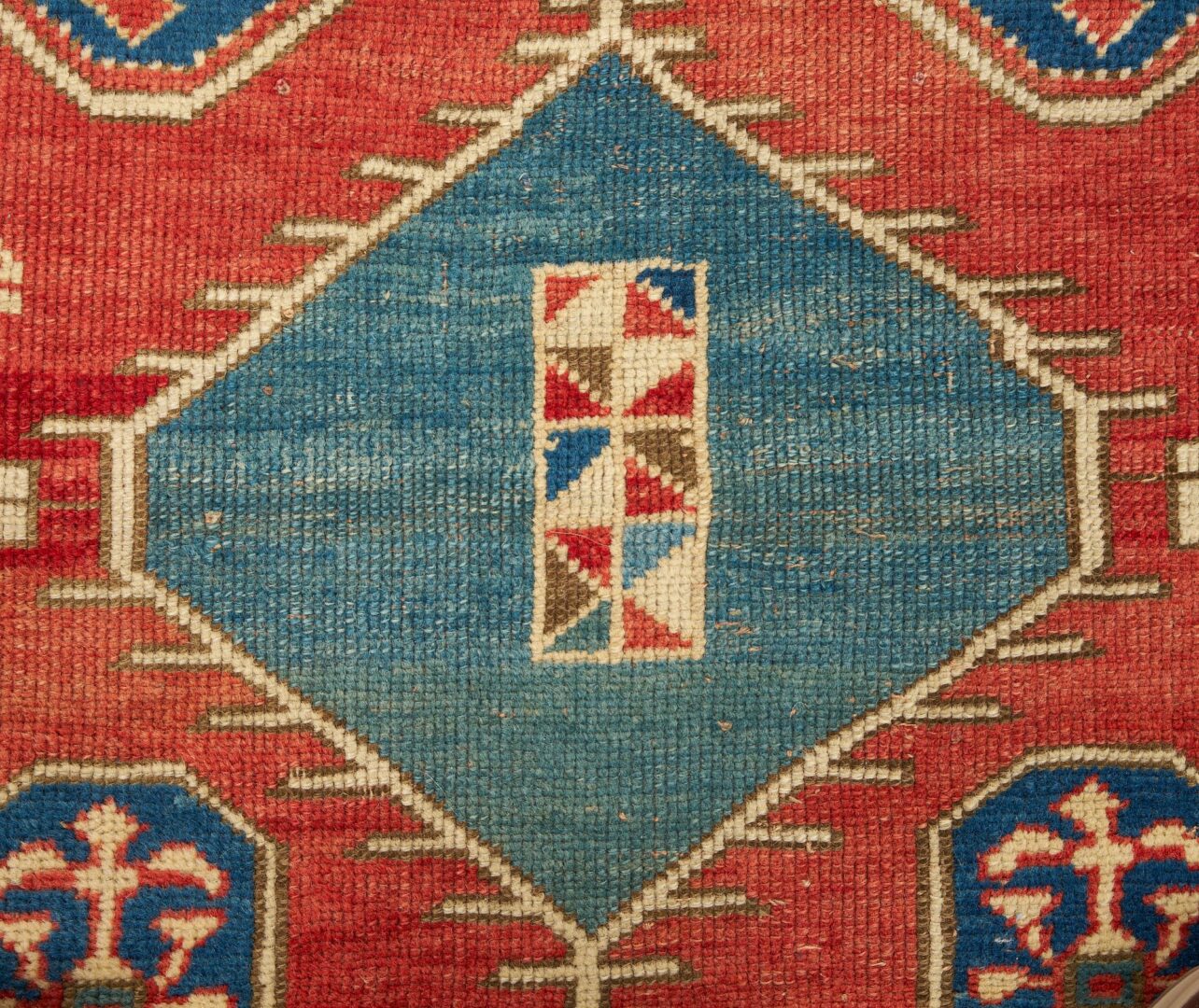 Lot 282: Antique Caucasian Kazak Rug, 4' 5" x 3' 9"