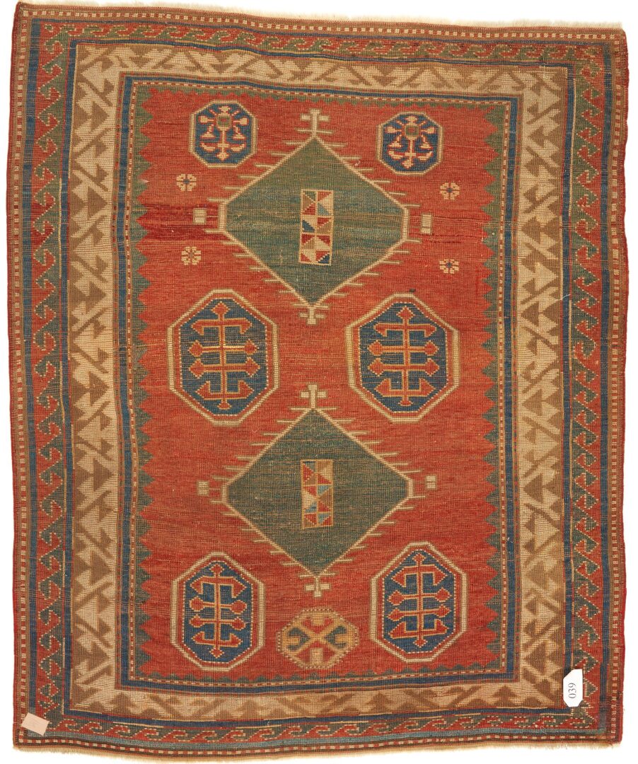 Lot 282: Antique Caucasian Kazak Rug, 4' 5" x 3' 9"