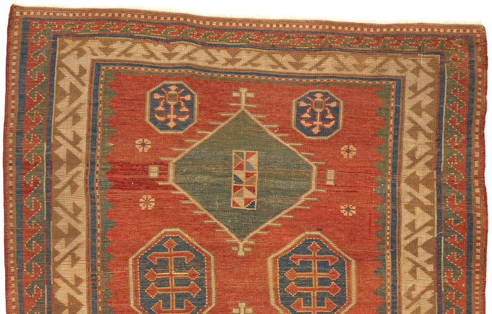 Lot 282: Antique Caucasian Kazak Rug, 4' 5" x 3' 9"