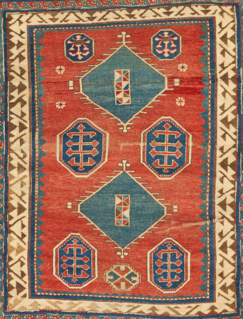 Lot 282: Antique Caucasian Kazak Rug, 4' 5" x 3' 9"