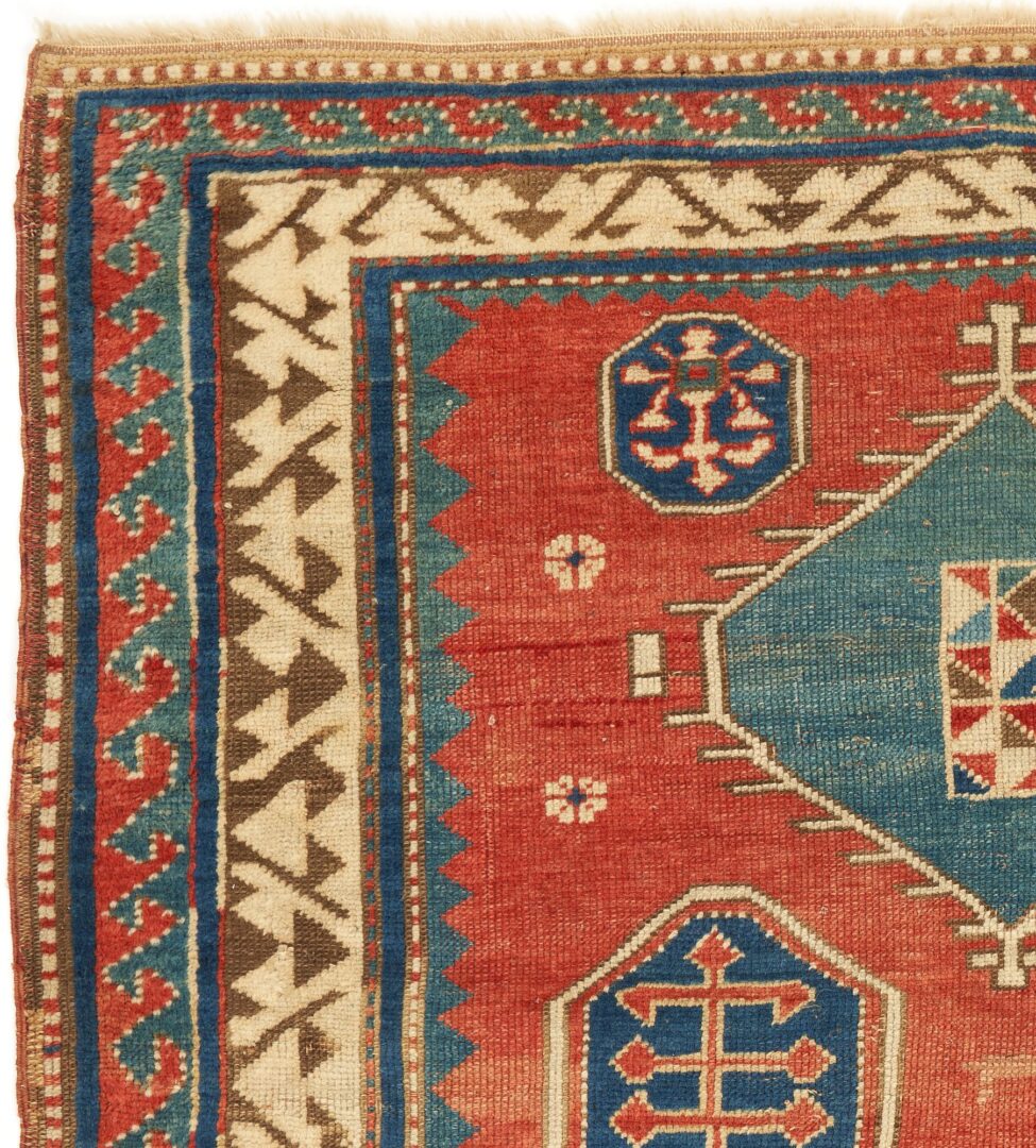 Lot 282: Antique Caucasian Kazak Rug, 4' 5" x 3' 9"