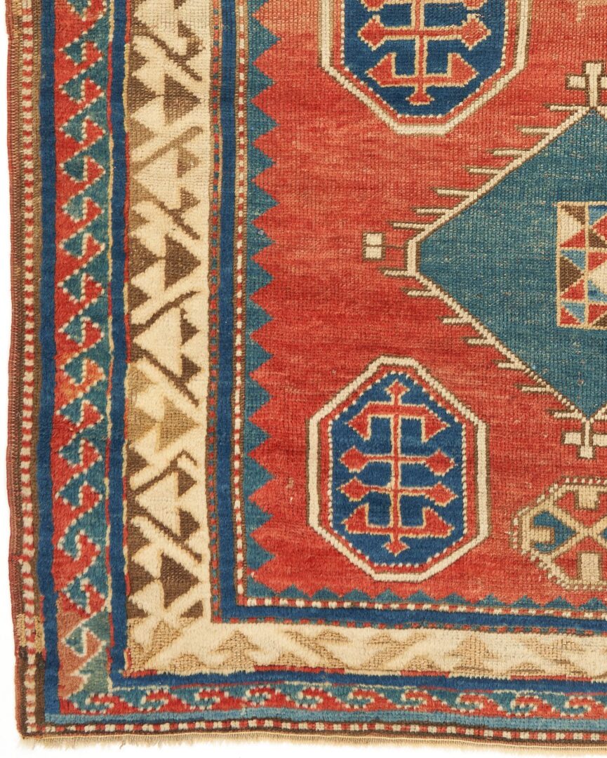 Lot 282: Antique Caucasian Kazak Rug, 4' 5" x 3' 9"