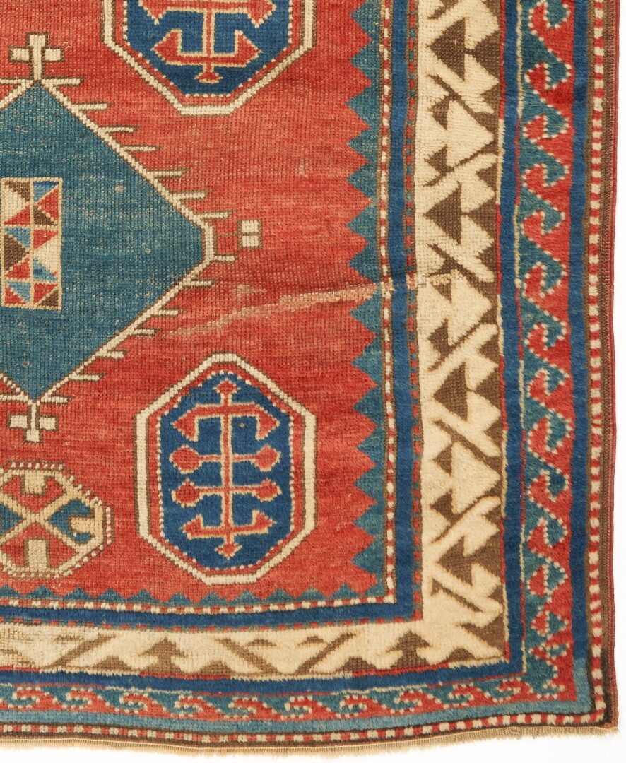 Lot 282: Antique Caucasian Kazak Rug, 4' 5" x 3' 9"