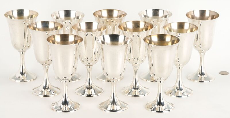 Lot 298: 12 Sterling Goblets, Manchester Silver Co.