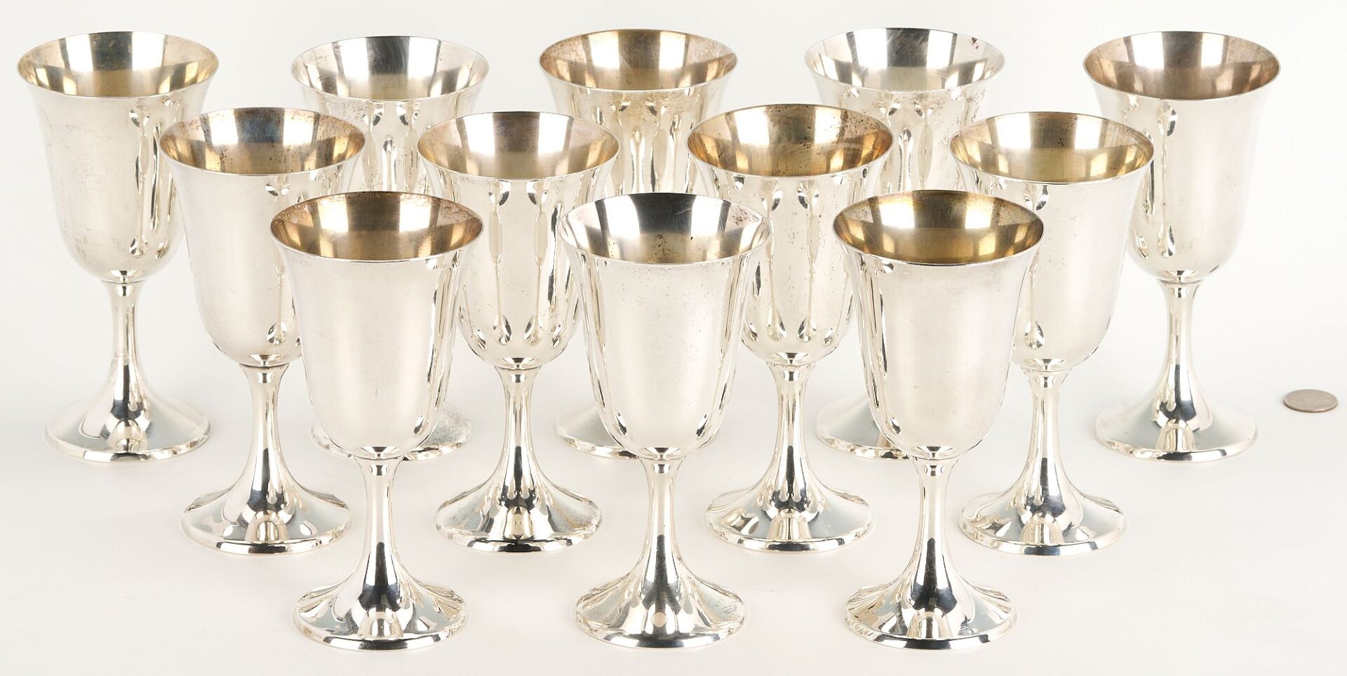 Lot 298: 12 Sterling Goblets, Manchester Silver Co.