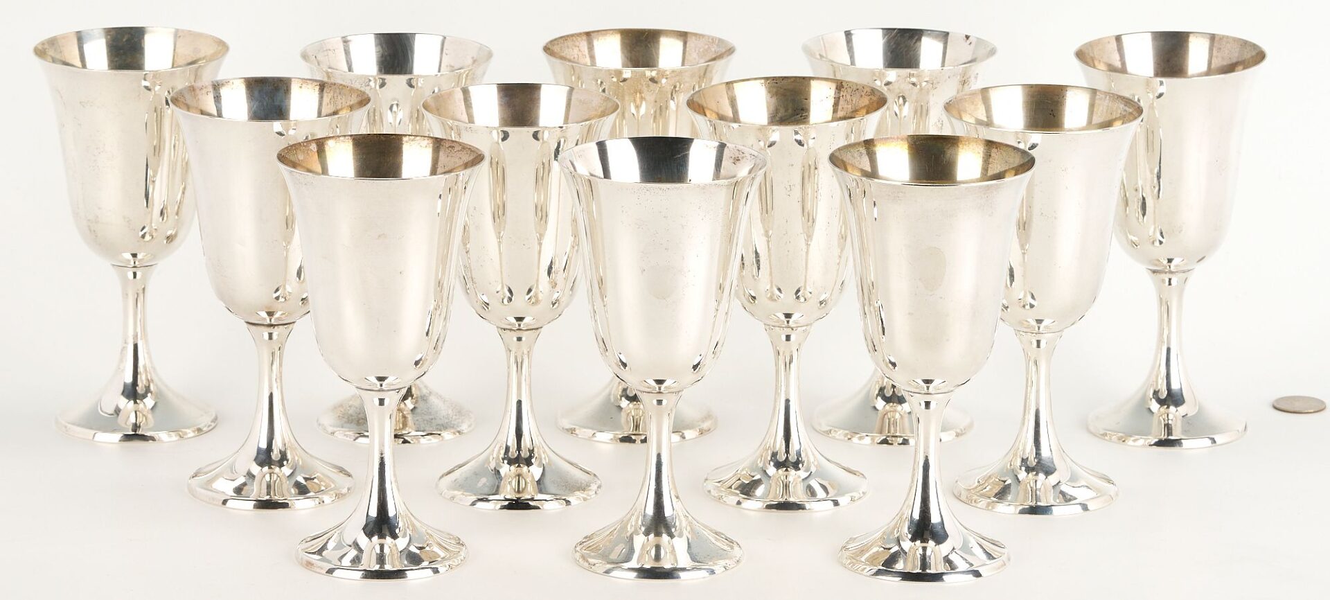 Lot 298: 12 Sterling Goblets, Manchester Silver Co.